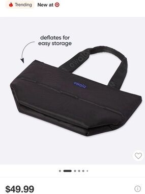 Owalo Black Tote Bag with Logo-Embroidered Strap